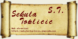Sekula Topličić vizit kartica